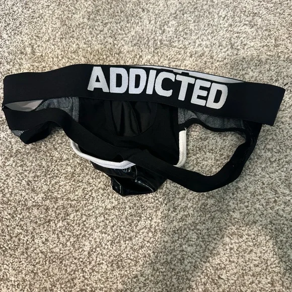 Addicted Men's Black Jockstrap leather pouch M/L - Picture 3 of 3